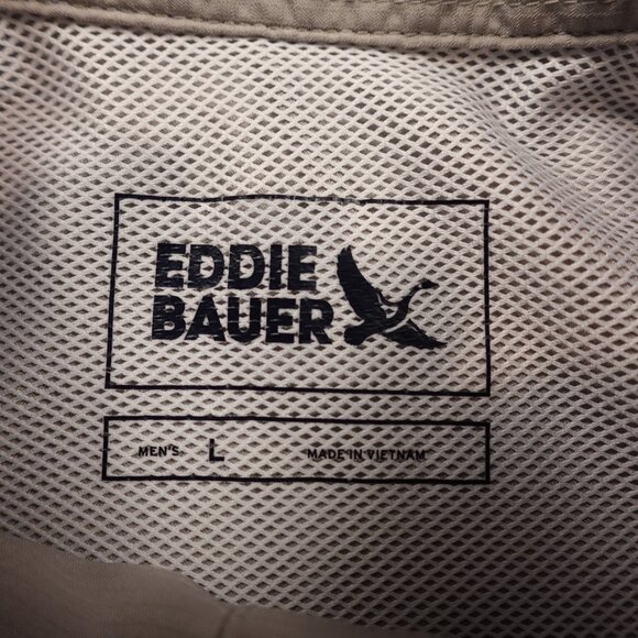 Eddie Bauer Short Sleeve Fishing Shirt Men’s Large Stone Gray Performance Vented - Picture 2 of 10